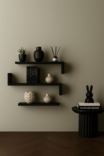 ANZERA Luna Duvar Rafı Siyah