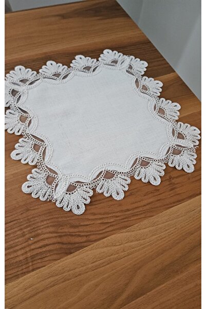 Genel Markalar Fransız Dantelli Lüks Zigon Sehpa Örtüsü