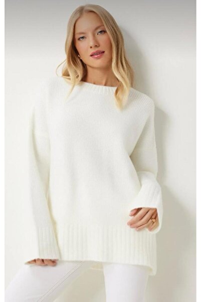 hedef giyim Oversized Crew Neck Plain Knit Sweater