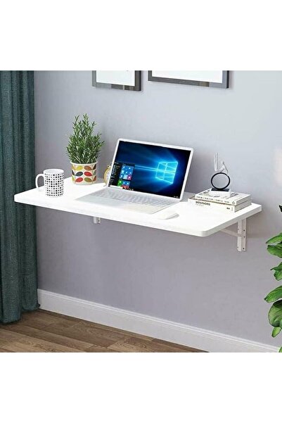 Margoun Computer Wall-Mounted Folding Desk, Drop-Leaf Table (White, 30x60cm)