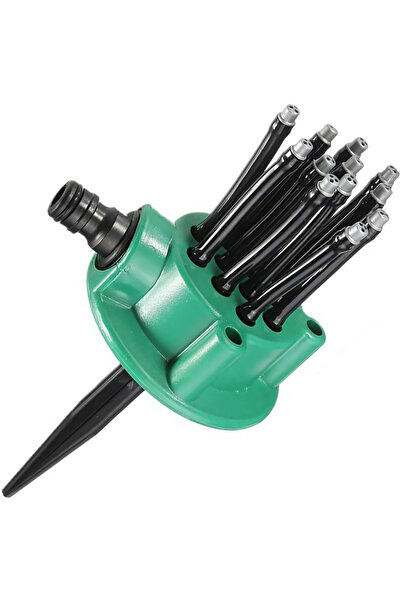 SDEPOT ® Aspersor de grădină multifuncțional, 360 de grade, cu 12 tuburi flexibile, verde