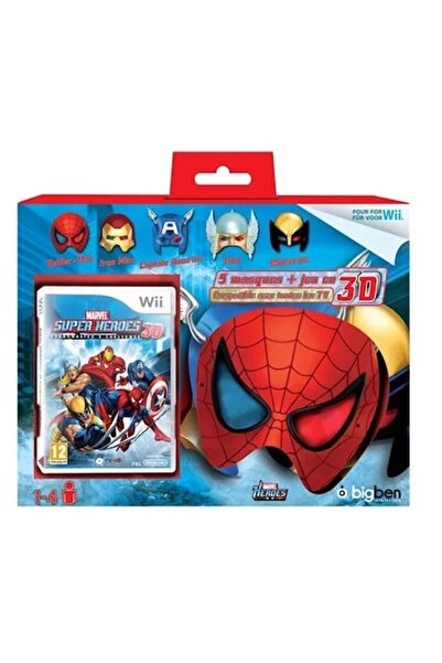 Bigben Marvel Superheroes 3D game set and masks for Wii console