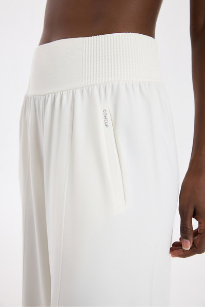 COMEUP High Waisted Cargo Pocket Piece Pants Off-White