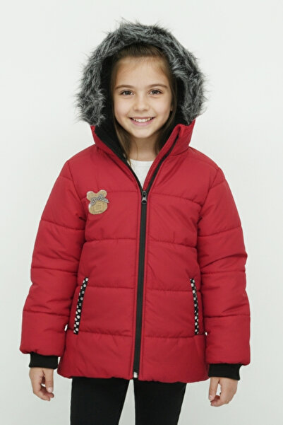 MODANINO Palton pentru fetiță căptușit cu pluș - Închidere cu fermoar - Blană...