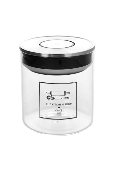 Tognana Glass container with hermetic black lid 750 cc