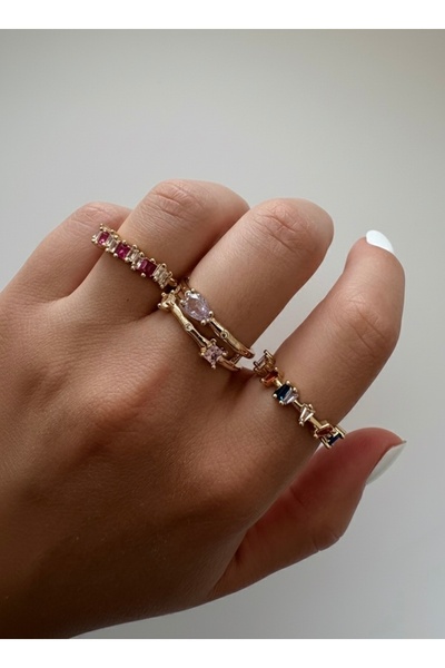 ZEHRİNG Gold Pembe Taşlı Yüzük