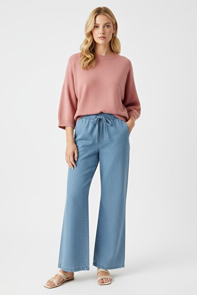 Rays 3457 Elastic Waist Flared Pants Ice