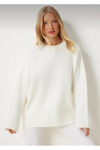 hedef giyim Oversized Crew Neck Plain Knit Sweater