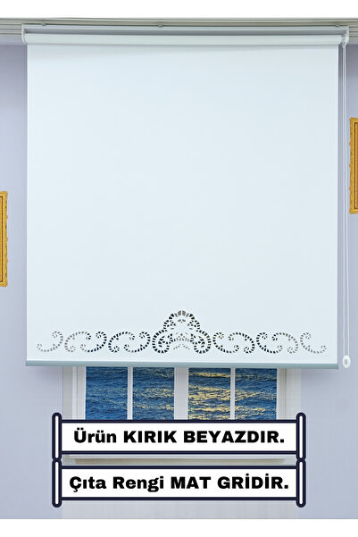 ESDEH DEKORATİF ÇITA Detaylı LAZER STOR Perde (KIRIK BEYAZ) - KALIN Stor Kuma...