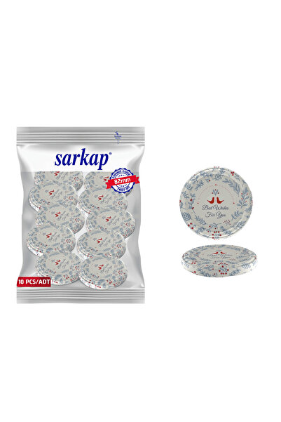 Sarkap Hijyenik Paketli 10 Adet Kavanoz Kapağı – Yılbaşı Seri – Best Wishes 8...