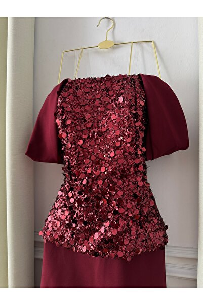 MALAZ Burgundy evening dress