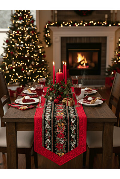 Ays Quilt مفرش طاولة مزخرف بتصميم السنة الجديدة |   تصميم مخصص مصنوع يدويًا