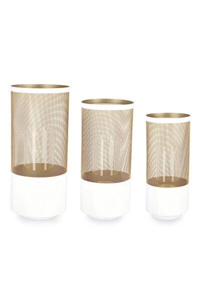 Bizzotto Set 3 Lampi Alexandria Cil Bianco-Oro