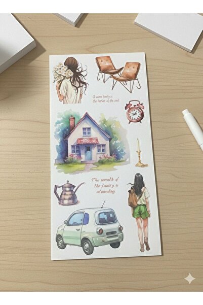 hediyeofisi Sunny & Warm Concept Sticker Book 20 Pages– for Bullet Journal and Notebook Decoration | Gift Office