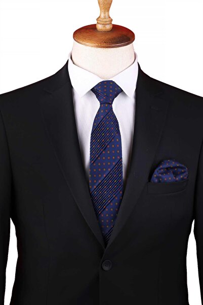 Kravatkolik Краватка Carbonora Style темно-синього кольору з дрібним візерунком CRK94