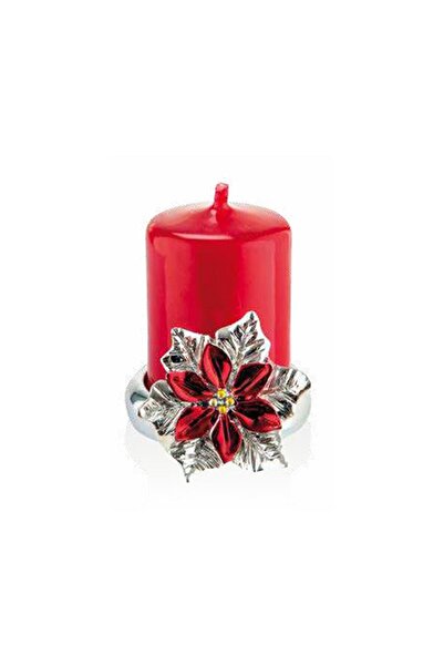 Moda Argenti Natale candle holder, silver-red, H6 cm
