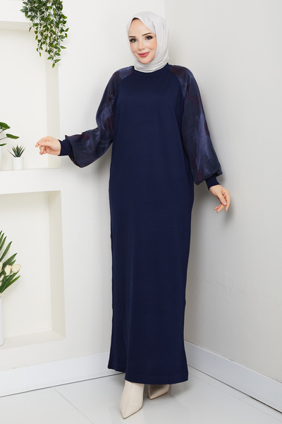 Pamuk Butik Women's Sleeve Silk Cupra Mercerized Knitwear Dress