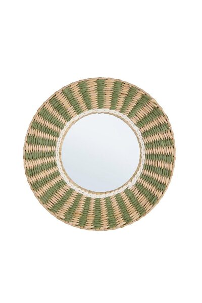 Bizzotto Namibia Woven Mirror Green-White D45