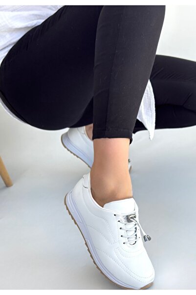 Kanonik Education Finna White Leather Lace-Up Sneakers