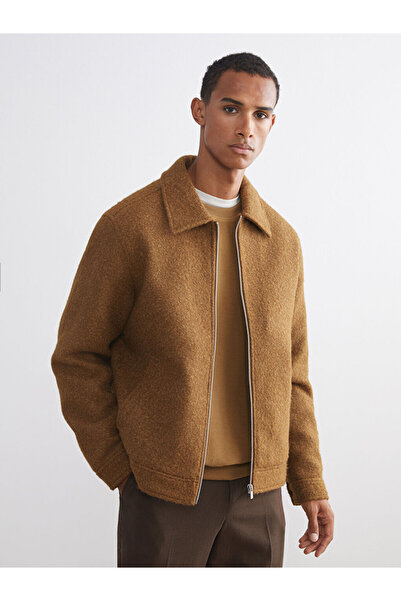 LC Waikiki LCW VisionSarı Standart Kalıp Gömlek Yaka Erkek Kaşe Mont