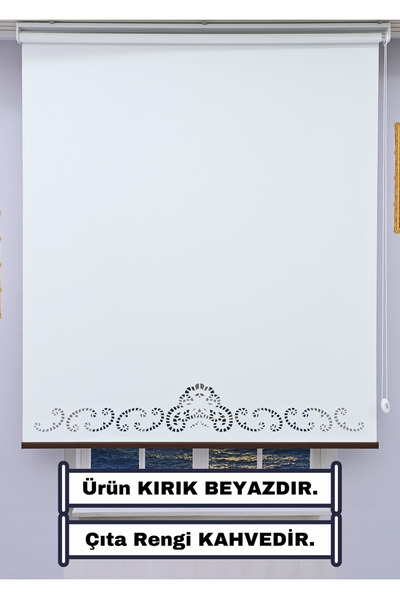 ESDEH DEKORATİF ÇITA Detaylı LAZER STOR Perde (KIRIK BEYAZ) - KALIN Stor Kuma...