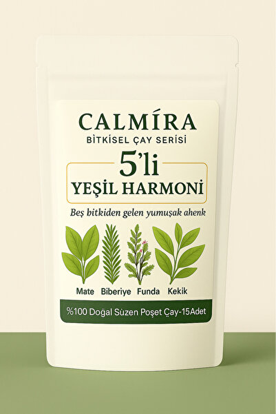 CALMİRA Green Harmony Five Mix 15 Filter Bags Tea / Mate / Rosemary / Funda / Green Tea / Thyme
