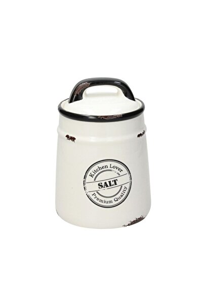 Tognana Dolce Casa Salt Container 12 cm, ceramic, white-black