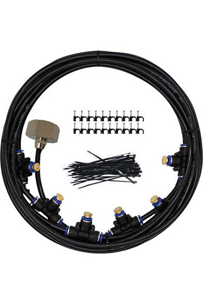 Generic Outdoor Sprinkler Hose With 6 Mist Nozzles Kit Black 20feet