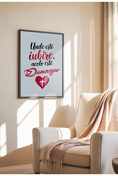 21mxm Unframed Romanian Quote Canvas Poster - Digital Print - Where there is love, there is God