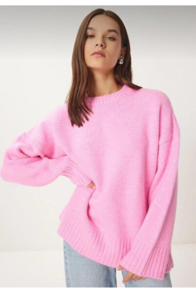 hedef giyim Oversized Crew Neck Plain Knit Sweater