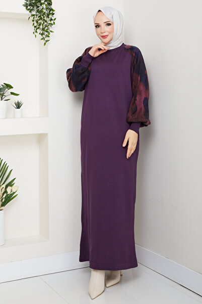 Pamuk Butik Kadın Kolu İpek Kupra Merserize Triko Elbise