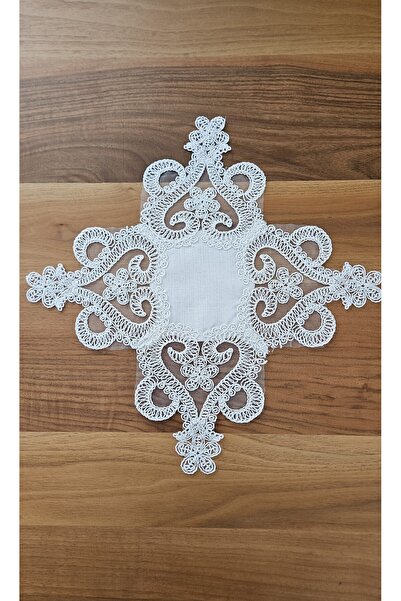 BRL ÇEYİZ HOME غطاء طاولة القهوة Zigon من الدانتيل الفرنسي