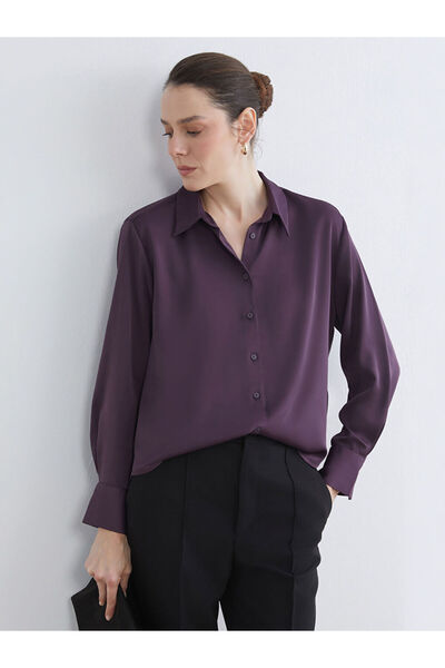 LC Waikiki LCWAIKIKI ClassicMürdüm Oversize Kadın Gömlek