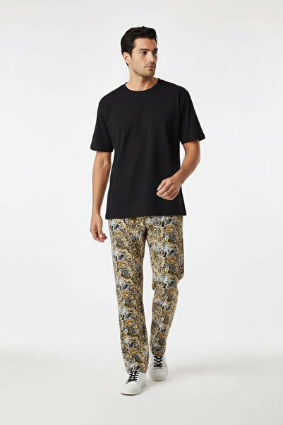 El dueno Classico Series Dorado Gold-Black Old School Streetwear Unisex Sweatpants