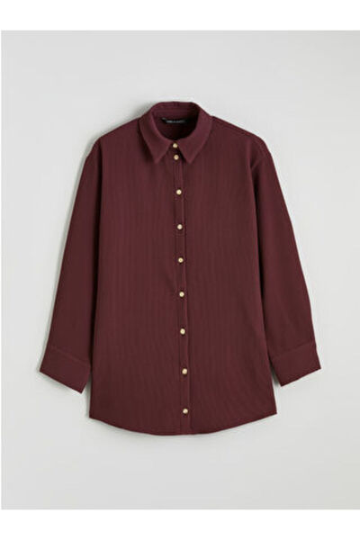 LC Waikiki Lcw Modestbordo Corded Fabric Women's Shirt Tunic