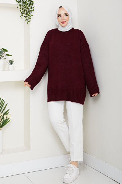 Pamuk Butik Women's Crew Neck Oversize Knitwear Sweater