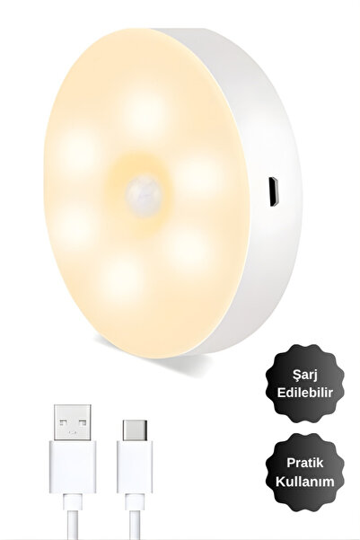 MyTechCat ® Hareket Sensörlü USB Şarjlı Spot Lamba - Mıknatıslı ve Yapışkanlı...