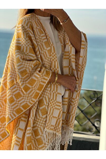 Whoknows Double-Sided Knitwear Poncho Shawl Women's Clothing Accessory