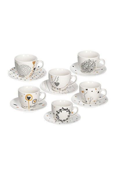 Tognana Set of 6 tea cups with saucers multicolor 200 ml