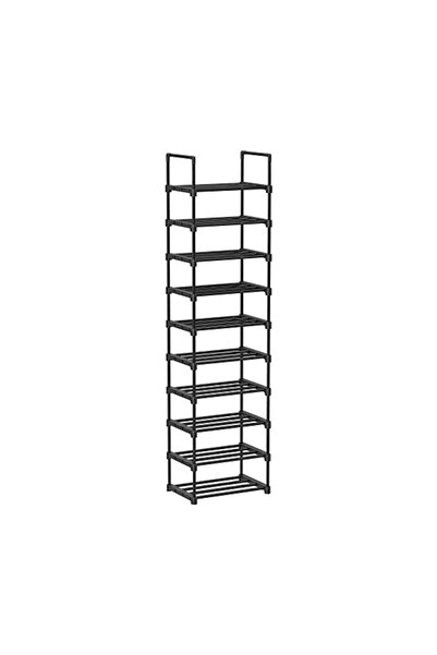 Talis Shoe cabinet with 10 shelves, Songmics, 30 x 45 x 174 cm, LSA25BK, Black