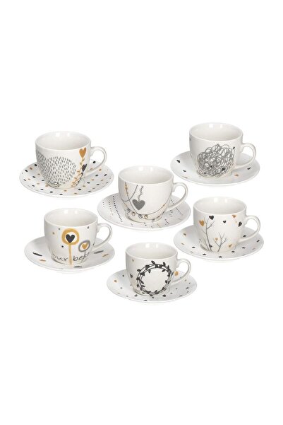 Tognana Set of 6 tea cups with saucers multicolor 200 ml