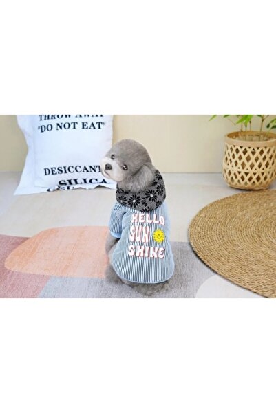 Pets Hong Pet Cool Silk Stripe Color Hat Jacket - Blue small