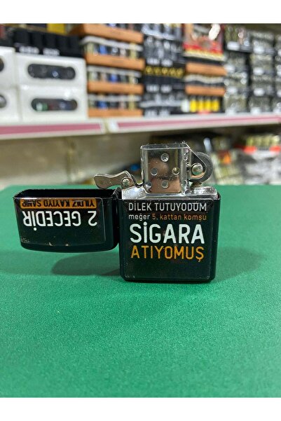tutuştur Komşu Sigara Atıyomuş Yazılı Benzinli Çakmak