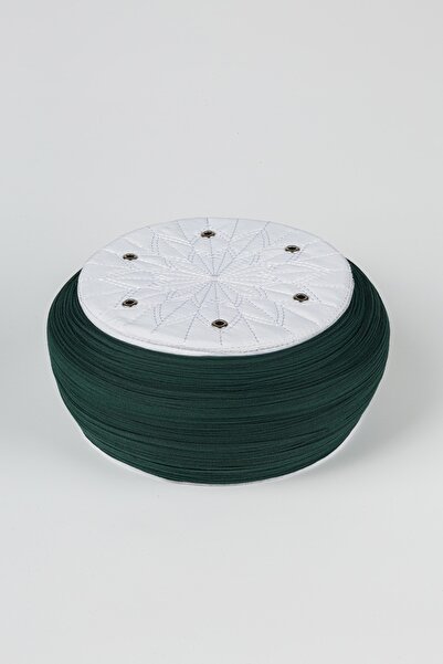 Sarıkhane قماش طلابي أصفر - قماش أخضر - غطاء رأس أبيض - لفة مستديرة - عين الط...