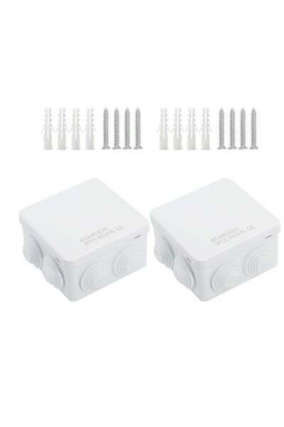 Generic 2 Pcs Waterproof ABS Junction Box (3.4 x 3.4 x 2 in)