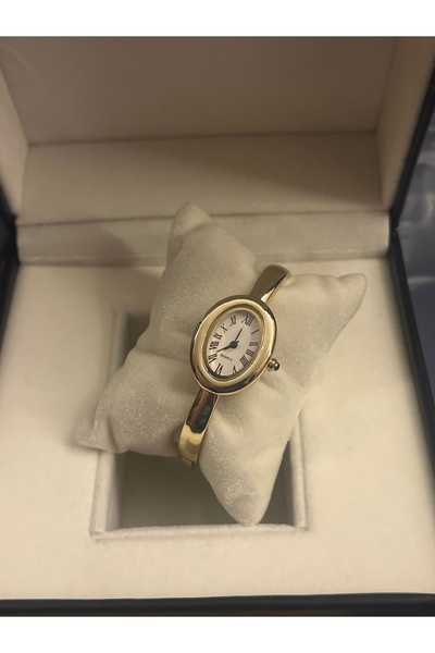 QUARTZ Cartier Kelepçe Gold Kol Saati Hediye Kutusunda