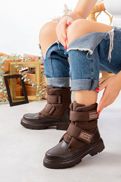 LEYDİ SHOES Mi̇la Women's Boots with Velcro