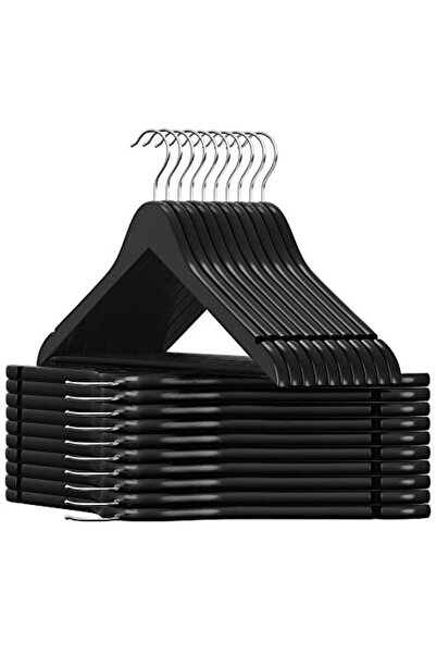 Talis Set of 20 wooden hangers, Songmics, Black, 44.5x23x1.2 cm