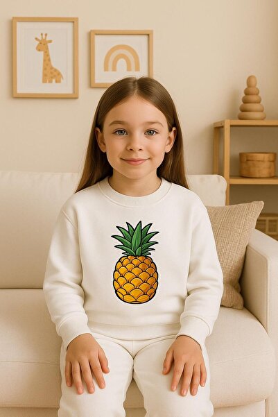 playwear Παιδικό βαμβακερό σετ φούτερ με στάμπα ανανά 3- 4 -5 -6 -7 -8 -9 -10...