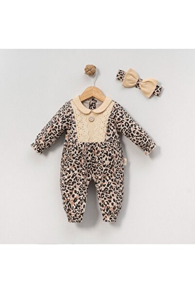 babymoon kids Leopard Patterned Baby Romper Including Bandana